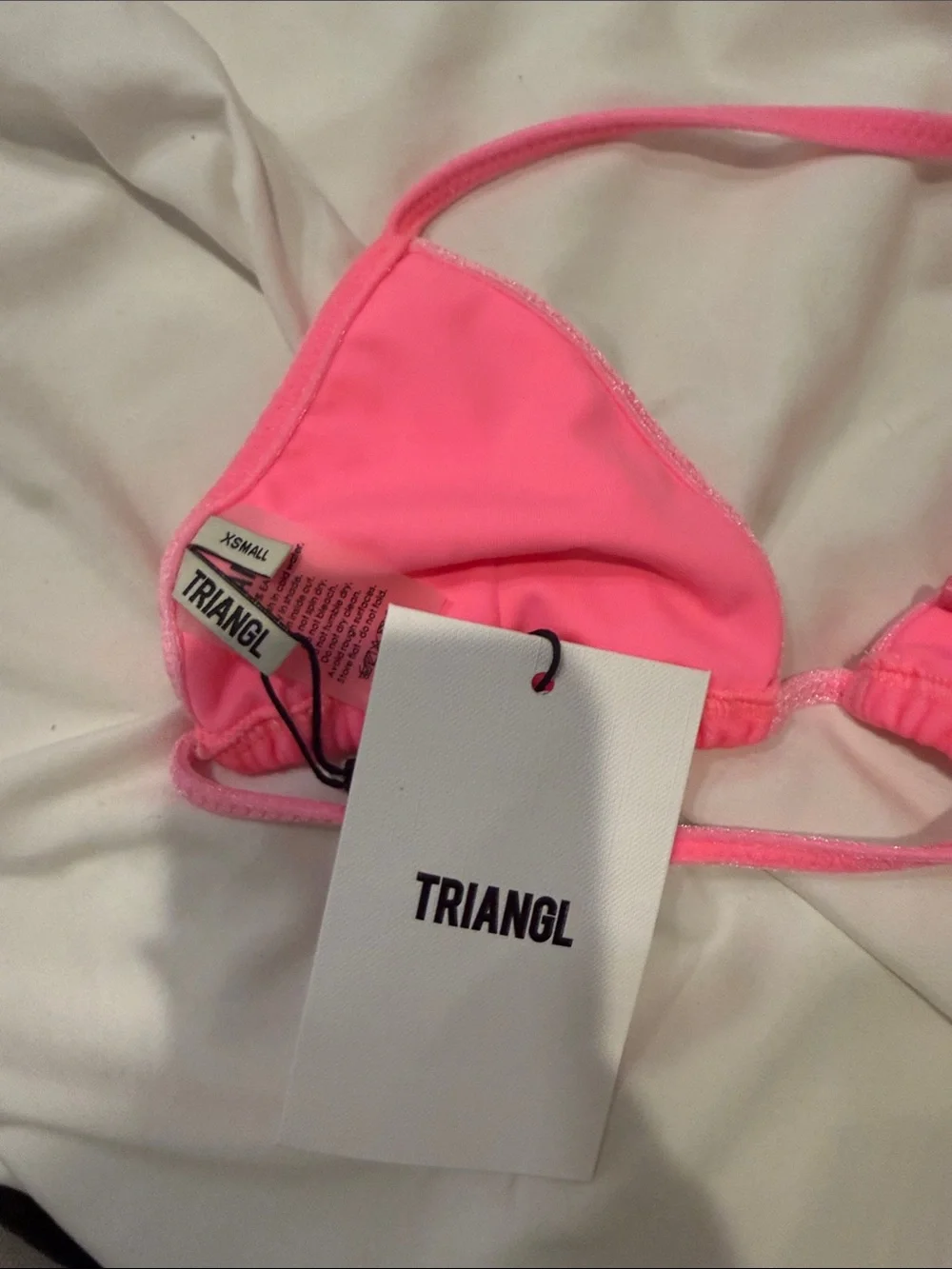NWT triangl swimwear vinca - pink candy velvet triangle bikini set xs